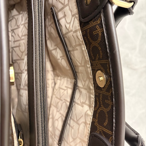 Calvin Klein Dark Brown Monogram Shoulder Bag - Picture 5 of 8